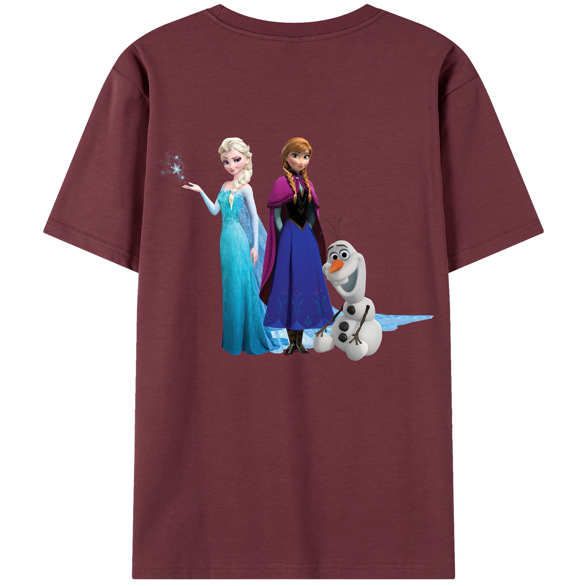 （画像用） アナと雪の女王 アンナ エルサ Frozen Anna Elsa 綿100％半袖Tシャツ（背面プリント）